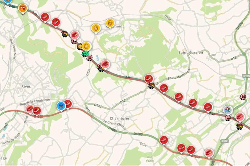 A48 : trafic perturbé à cause d'un accident à Saint-Jean-de-Moirans